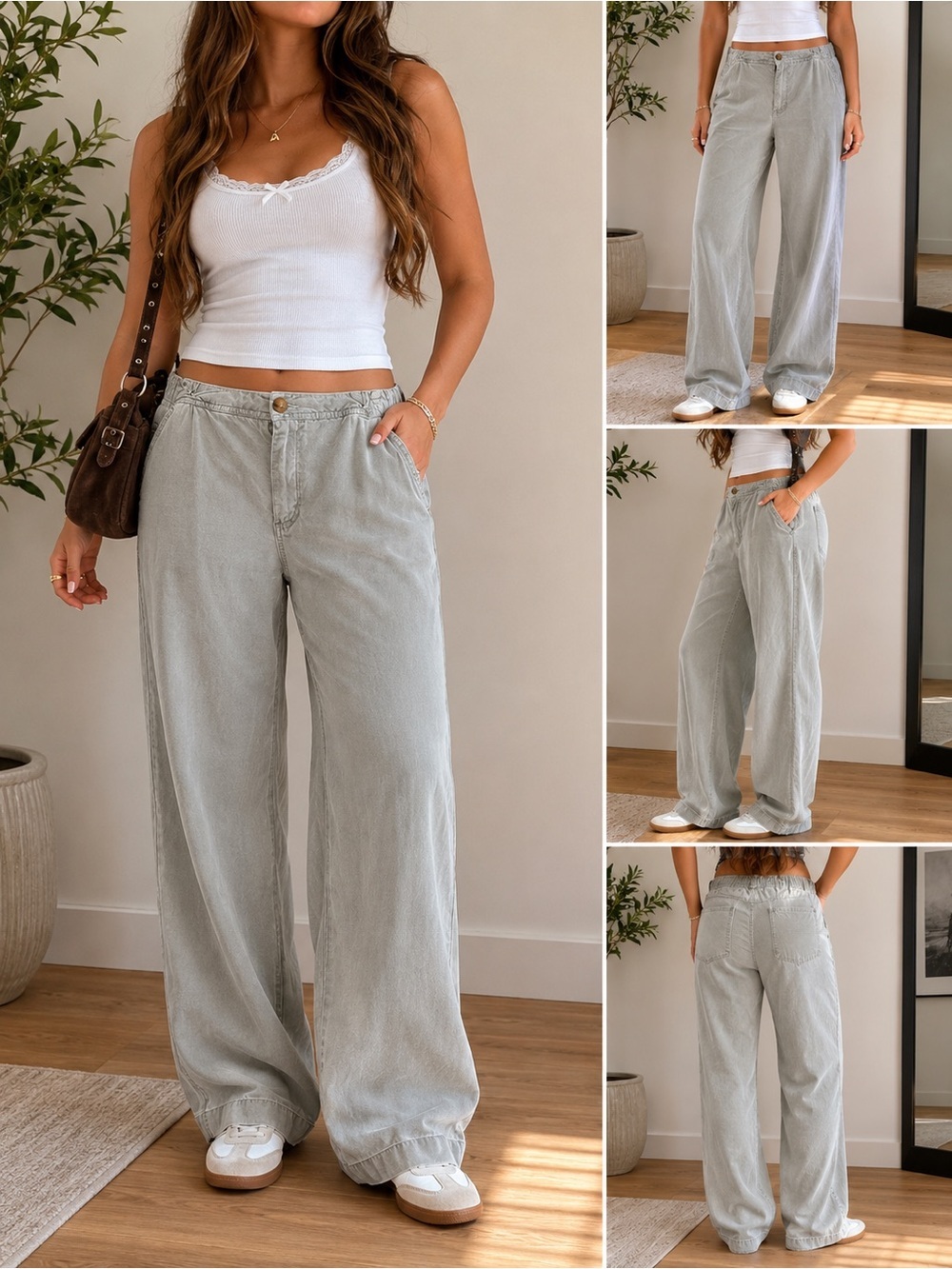 Marine Layer Women's Straight Leg Pants in Light Gray